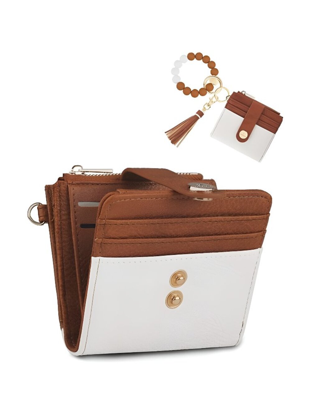 Small Wristlet Wallets for Women Keychain Wristlet Wallet RFID Blocking Key